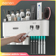 Porte-Brosse à Dents Mural Magnétique avec Distributeur de Dentifrice, 1 à 4 Gobelets
