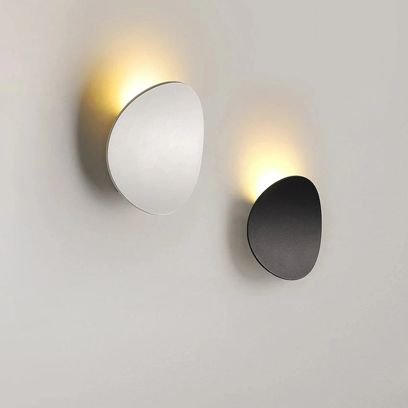 Applique Murale LED Disque ou Galet, Aluminium, Noire ou Blanche, 7 W