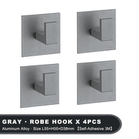 Patère Adhésive Sans Perçage Aluminium 1 à 6 Pièces
