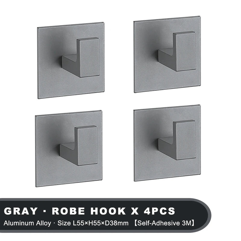 Patère Adhésive Sans Perçage Aluminium 1 à 6 Pièces