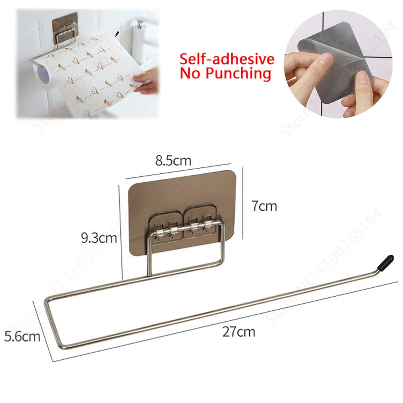 Accessoires Salle de Bain Adhésifs Sans Perçage Noir, Doré ou Argent à la Pièce, 24 Articles