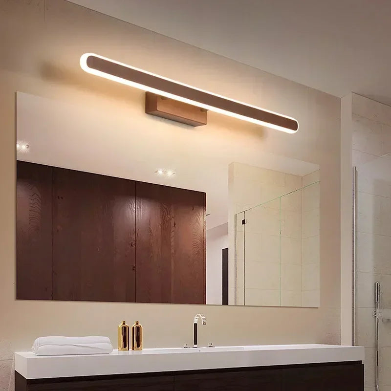 Applique Salle de Bain LED Marron pour Miroir, 40 à 100 cm