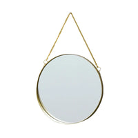 Miroir Mural Rond Doré à Suspendre avec Chaîne, 20,5 à 30,5 cm
