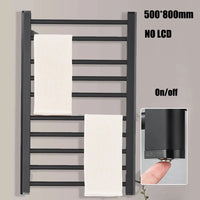 Porte-Serviette Chauffant Électrique Noir Tactile Inox