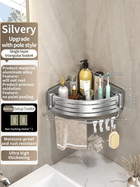 Étagère de Salle de Bain Sans Perçage Triangulaire ou Carrée 68 cm