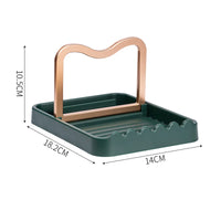 Repose-Ustensiles avec Support de Couvercle Pliable, Vert ou Gris, 18,2 cm