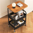 Chariot de Rangement Salle de Bain 3 Niveaux sur Roulettes 77 cm