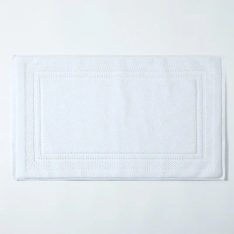 Tapis de Bain Coton Absorbant 45 x 75 cm, Motif Chevrons ou Cadre
