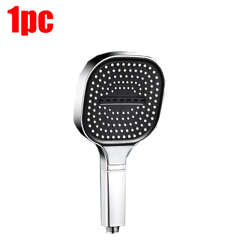 Pommeau de Douche Carré 13 cm, 3 Modes, Noir, Gris ou Argenté
