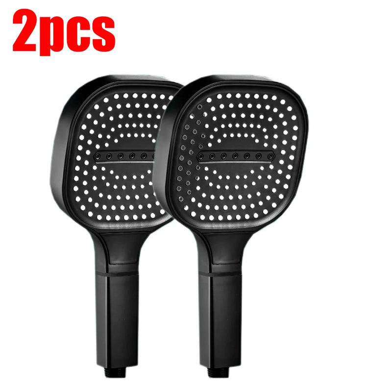 Pommeau de Douche Carré 13 cm, 3 Modes, Noir, Gris ou Argenté