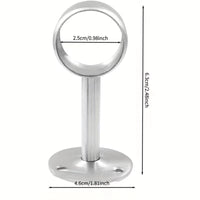 Support de Tringle Rideau de Douche au Plafond, Acier Brossé 25 mm
