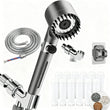 Kit Pommeau de Douche Gris 3 Modes, 12 Filtres et 2 Supports