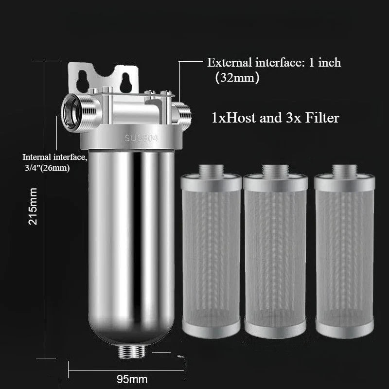 Préfiltre à Sédiments Inox 304 Toute la Maison, Tamis 40 Microns