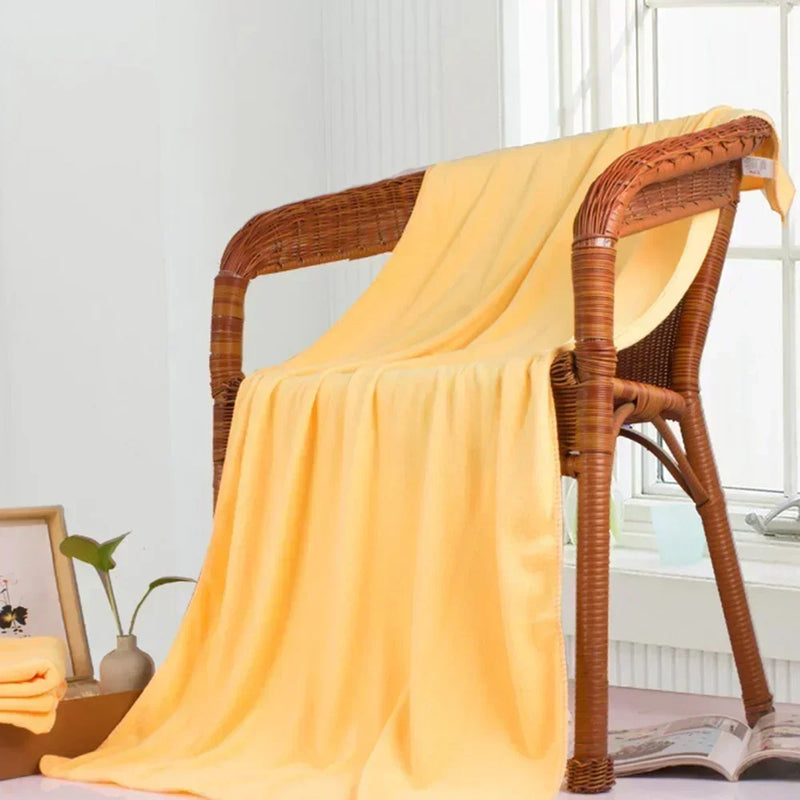 Grande Serviette de Bain Microfibre Unie 70 x 140 cm en 12 Coloris