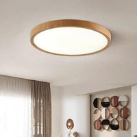 Plafonnier LED Rond Cuisine Effet Bois 30 ou 40 cm