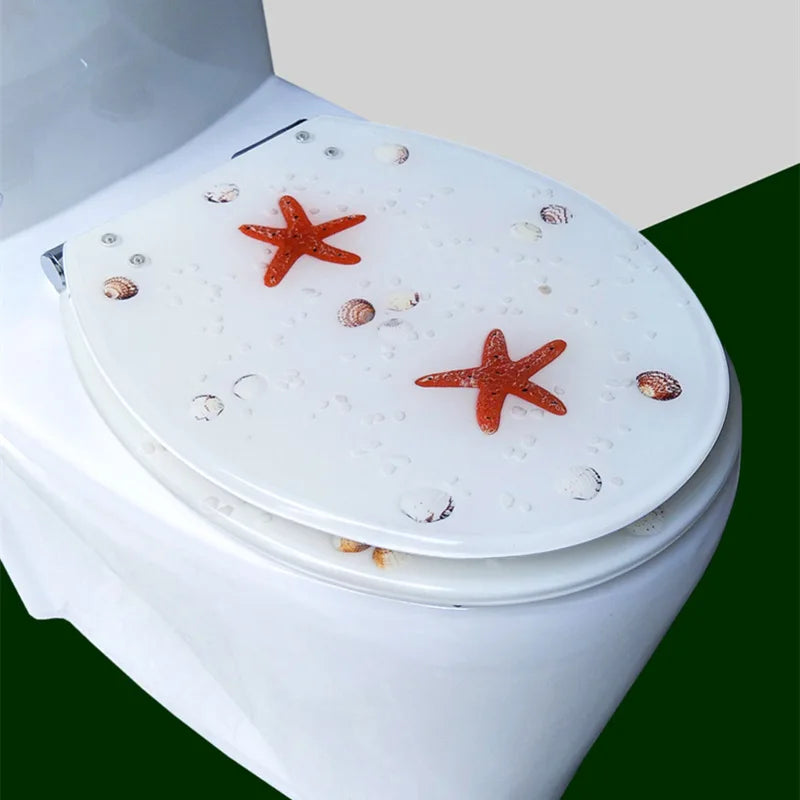 Abattant WC en Résine Décor Marin, Charnières Inox, 5 Motifs