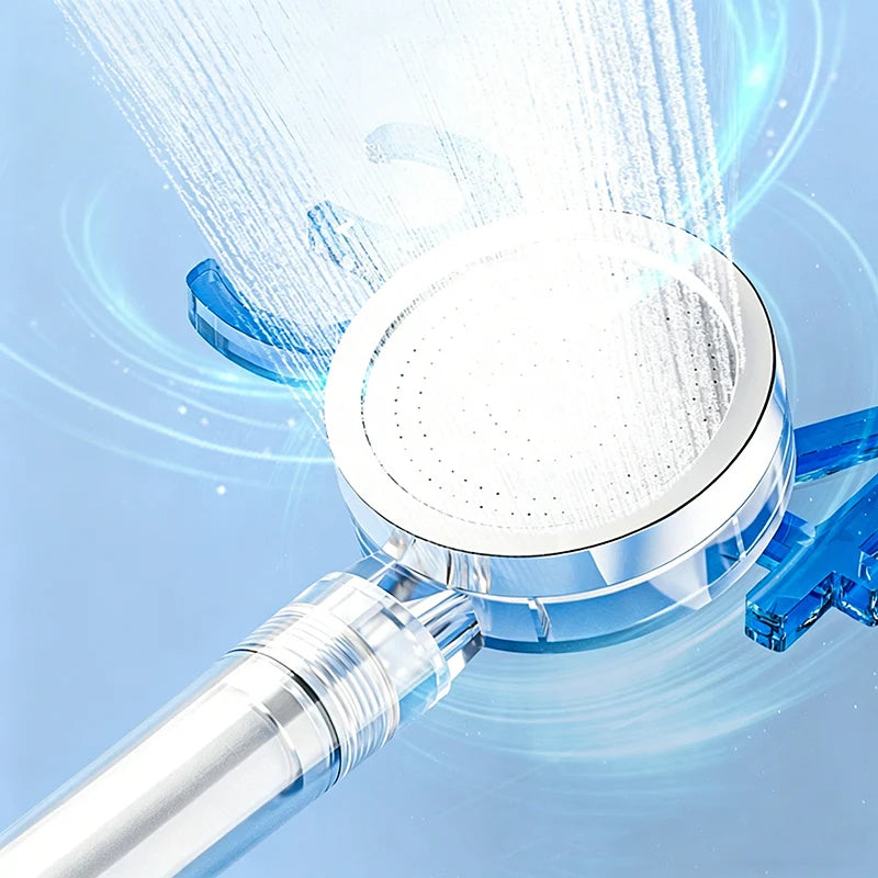 Pommeau de Douche Portable Double Filtration Anti-Chlore, Rond, Blanc ou Gris Fumé