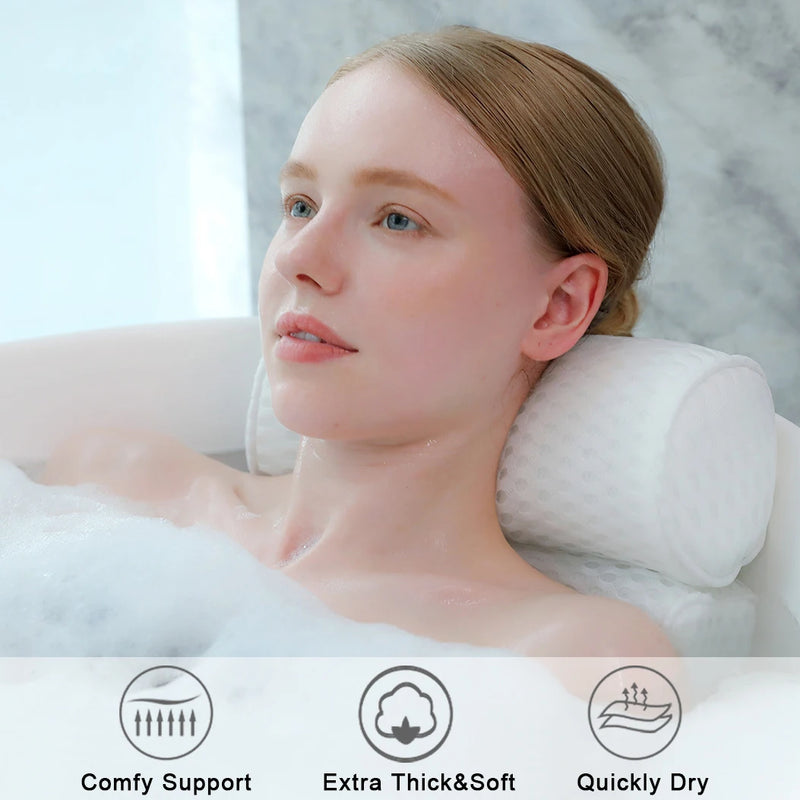 Oreiller de Baignoire Maille d'Air Ventouses Antidérapantes