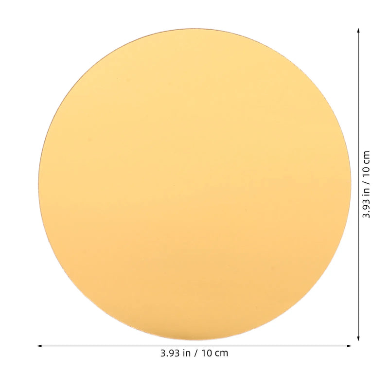 Plateau Miroir Rond Doré en Acrylique 10 cm, Lot de 12