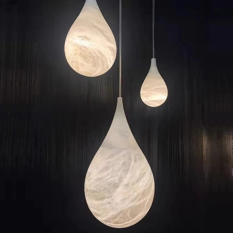 Suspension Cuisine Goutte en Résine Effet Pierre, LED 5 à 10 W