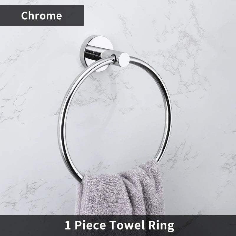 Accessoires Salle de Bain Chromés Inox à la Pièce, 14 Articles