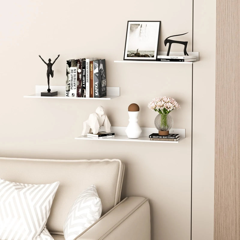 Étagère Murale Flottante en Métal Sans Perçage 40 cm