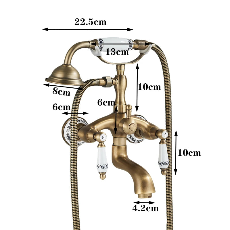 Mitigeur de Douche Rétro Céramique Double Poignée