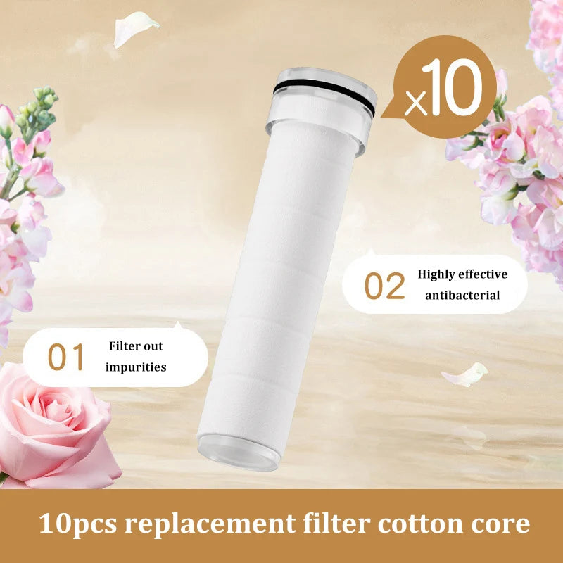 Pommeau de Douche Portable Double Filtration Anti-Chlore, Rond, Blanc ou Gris Fumé