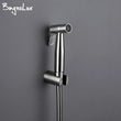Douchette WC Murale Valve Céramique Noir et Nickel