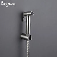 Douchette WC Murale Valve Céramique Noir et Nickel