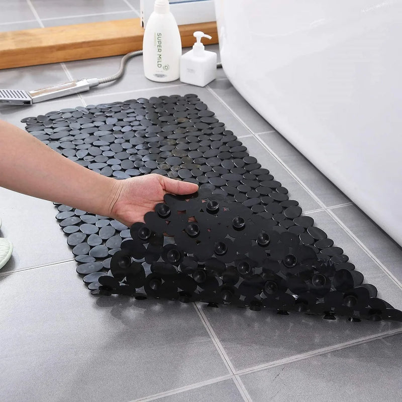 Tapis de Baignoire Galets Antidérapant à Ventouses 70 x 36 ou 88 x 40 cm