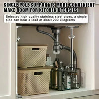 Support de Vasque Sous Plan Réglable en Inox, 29 à 78 cm