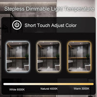 Miroir LED Salle de Bain Rectangulaire Tactile 45x60 cm