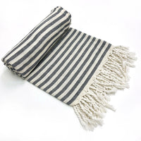 Serviette de Bain Turque Rayée à Franges en Coton 99 x 180 cm