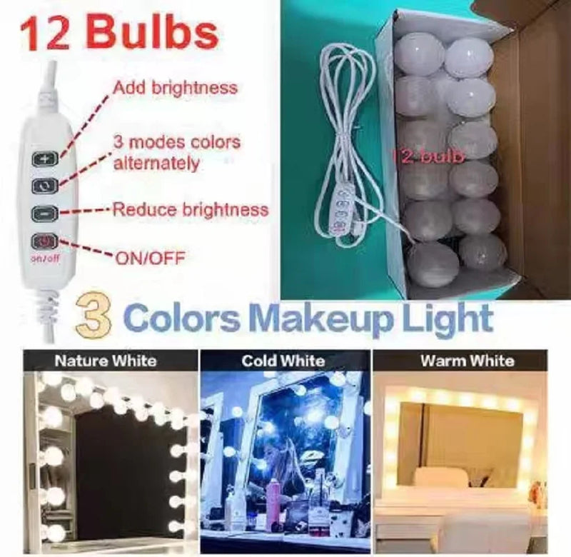 Guirlande LED USB Miroir Maquillage Intensité Variable