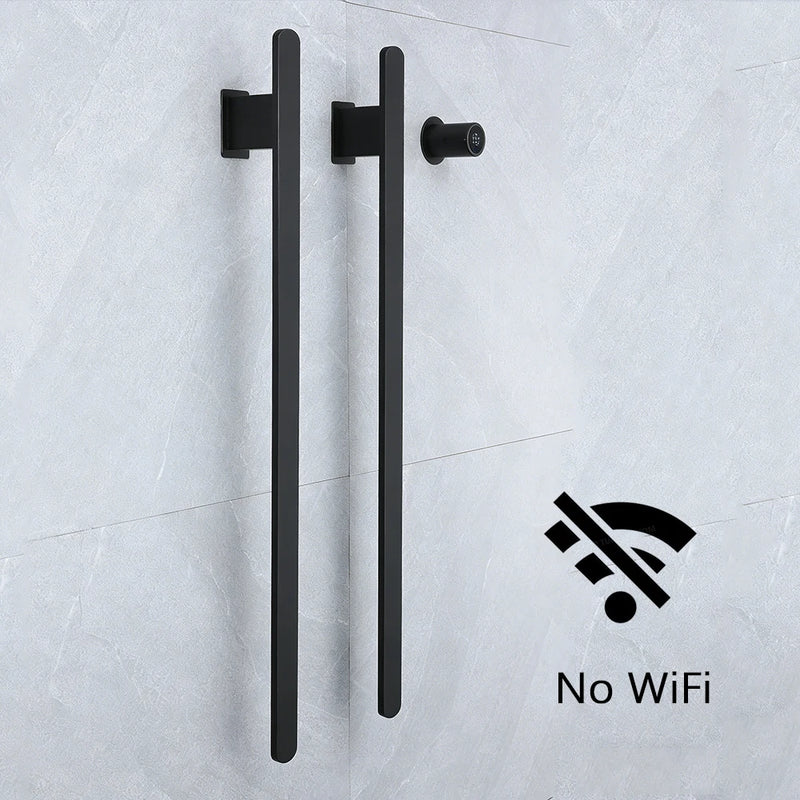 Sèche-Serviette Électrique Encastré Vertical 2 Barres Inox 84 cm, WiFi en Option