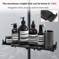 Étagère de Douche Extensible Sans Perçage pour Barre de Douche