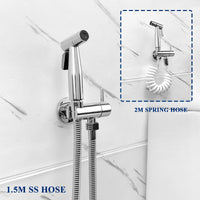Douchette WC Murale Seule ou en Kit avec Robinet d'Angle, 4 Finitions