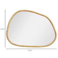 Miroir Mural Forme Irrégulière Bois Naturel 70 cm
