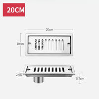 Caniveau de Douche Inox 304 Brossé ou Noir, 20 à 60 cm