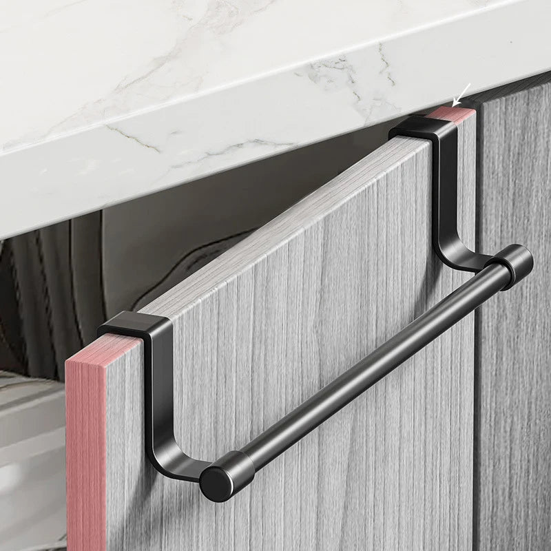 Porte-Serviette Noir pour Porte de Placard sans Perçage 24 ou 36 cm