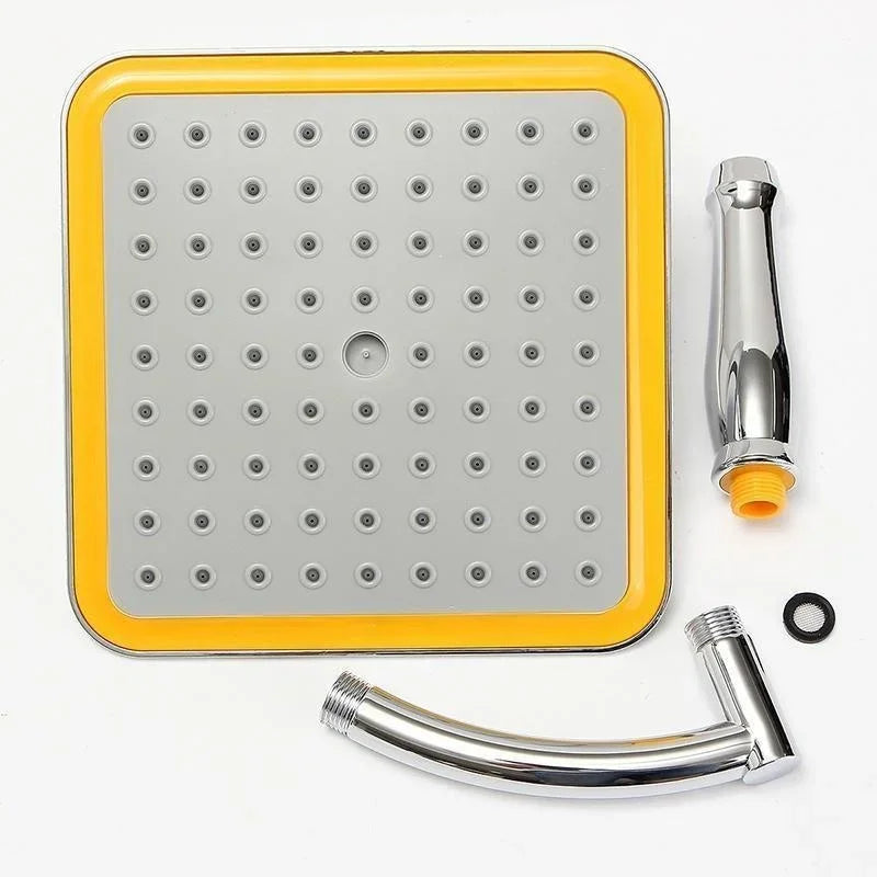 Pommeau de Douche Effet Pluie Carré Chromé avec Bras 20 cm