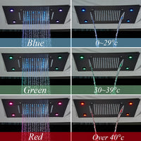 Douche Encastrable LED Plafond Cascade Noir Mat