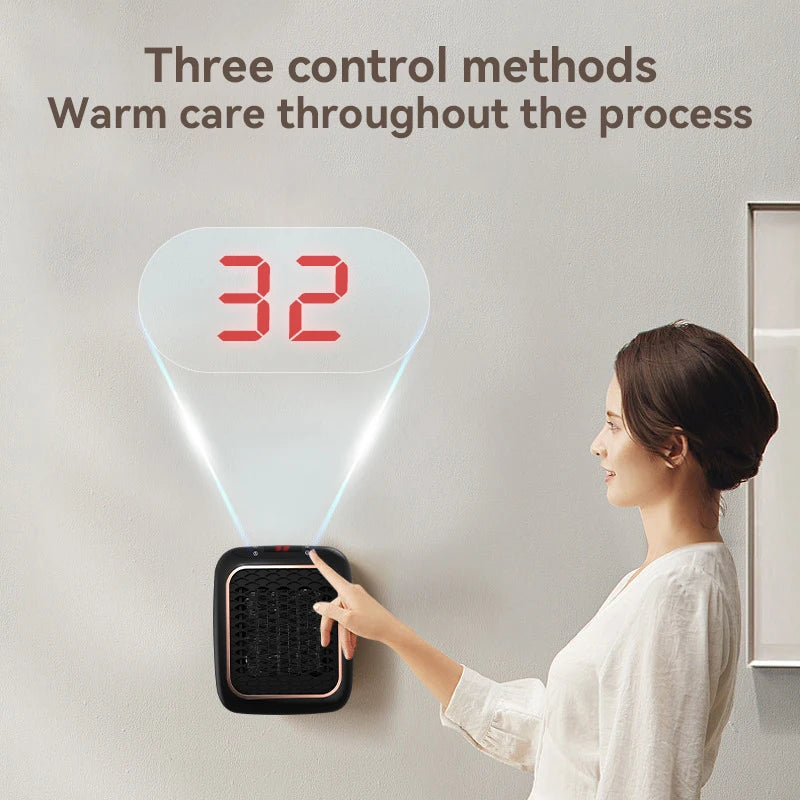 Radiateur Salle de Bain Mini Mural PTC avec Écran Digital et Télécommande