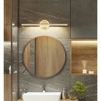 Applique Salle de Bain Noire LED avec Disque Mural pour Miroir, 40 à 80 cm