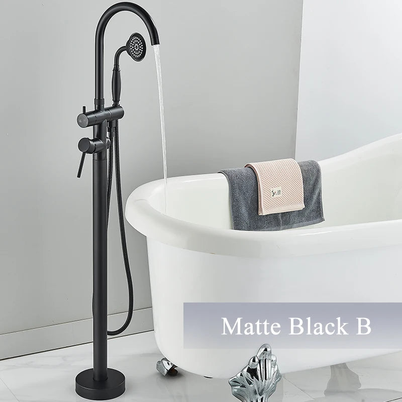 Robinet de Baignoire sur Pied 7 Finitions Bec Pivotant