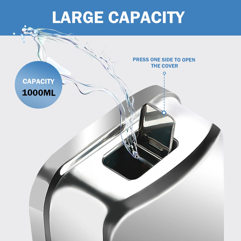 Distributeur de Savon Mural en Inox Grande Capacité