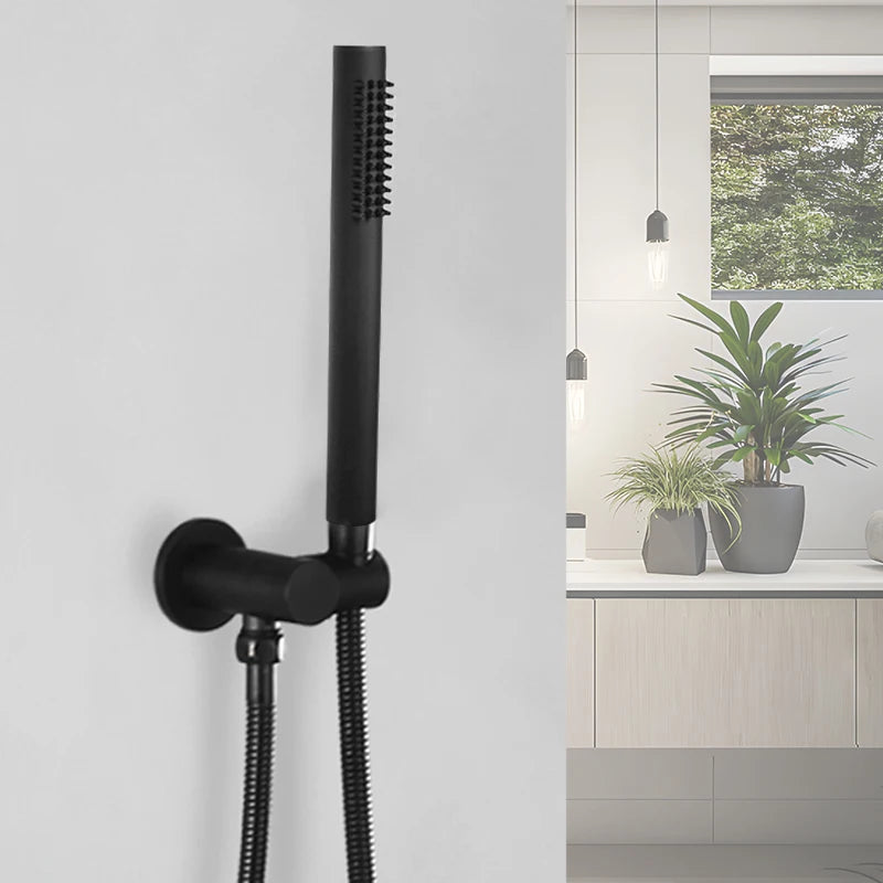 Pommeau de Douche Laiton Noir Mat, Douchettes et Supports à la Pièce