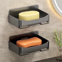 Porte-Savon Mural Sans Perçage avec Drainage, Noir, Gris ou Blanc, 13,3 cm