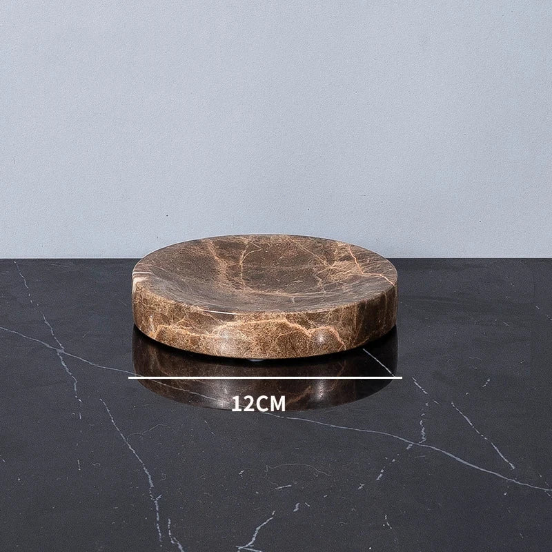 Accessoires Salle de Bain Marbre Marron Foncé à la Pièce, 9 Articles